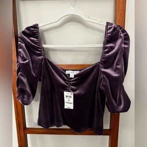 AND NOW THIS purple velvet shirt